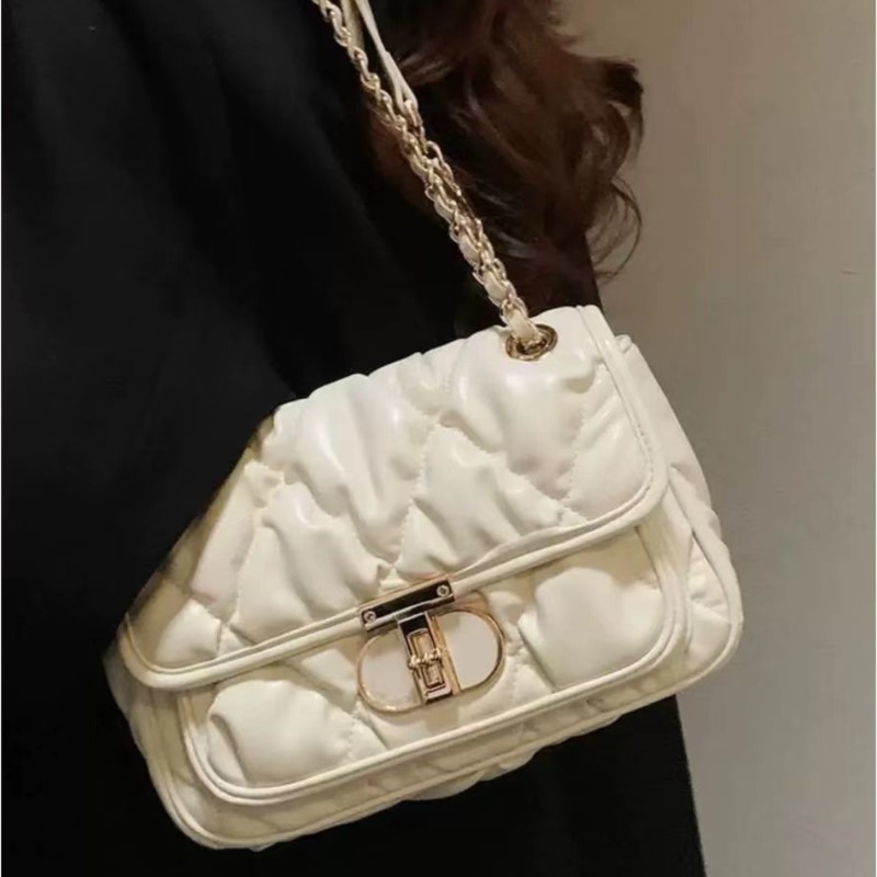 Luxury Bags Quiet - 우아한 플리츠 체인 핸드백 여성 패션