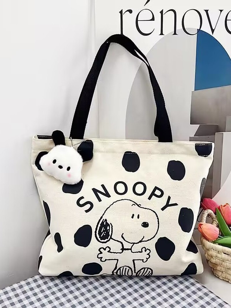 여성용 만화 스누피 캔버스 숄더백 대용량 토트백 학생용 - Shoulder Bag Slouchy 리뷰 및 가격