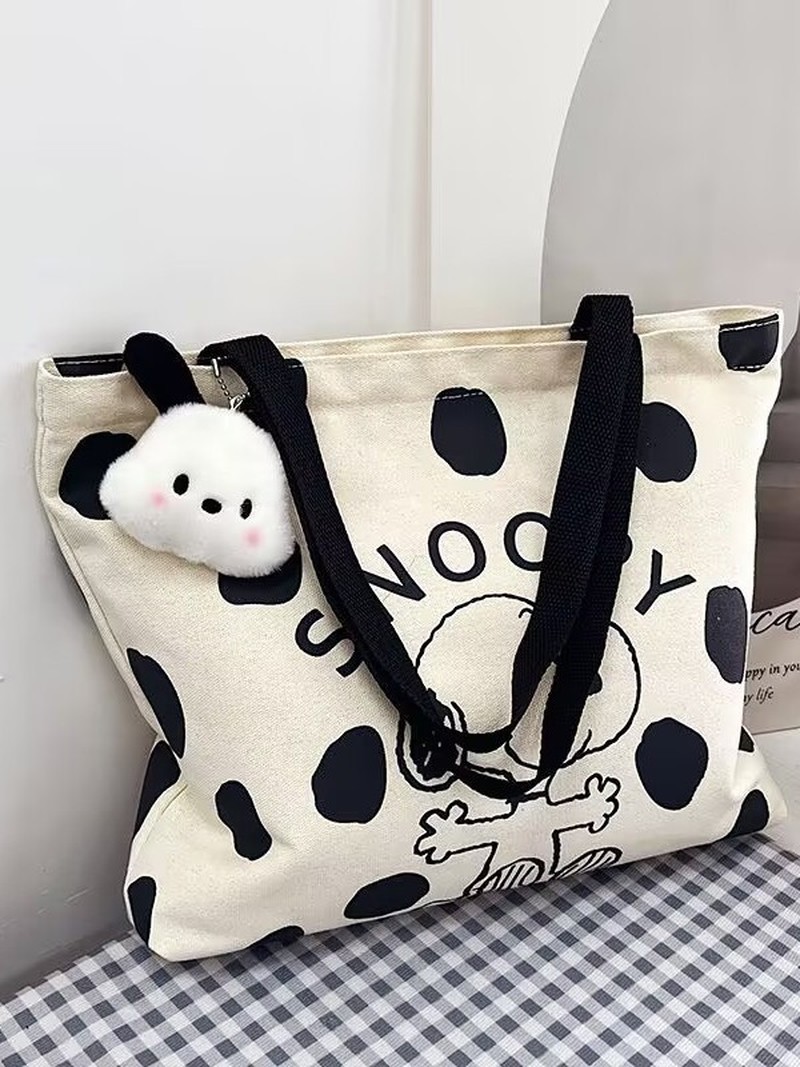 여성용 만화 스누피 캔버스 숄더백 대용량 토트백 학생용 - Shoulder Bag Slouchy 리뷰 및 가격