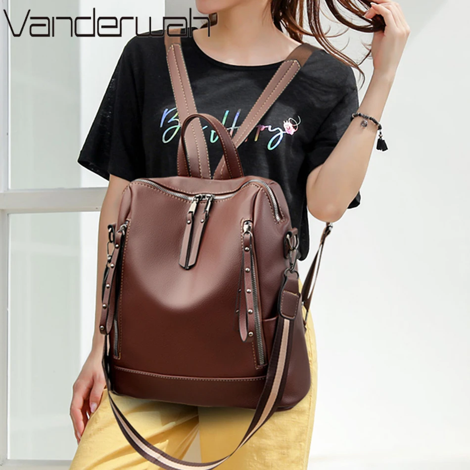 브랜드 럭셔리 배낭 부드러운 가죽 방수 배낭, 프레피  - Luxury Bags For Women Brands 리뷰 및 가격